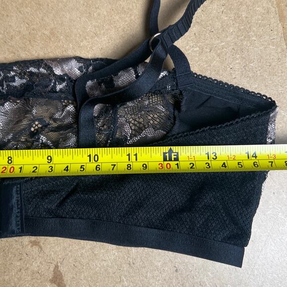 NWT Auden Women's Bra Bralette Lace Black Mesh Size L - Picture 6 of 6